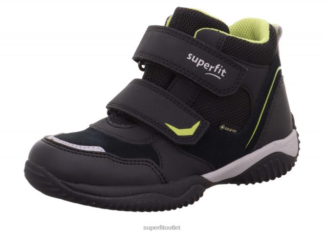 NZ Superfit Toddlers STORM - Sneakers high with Velcro Fastener Black/Light Green RB2B6860 High Sneakers
